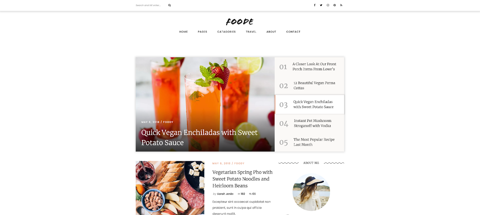 Get cooking with Foode, a blog template for your next recipe blog 