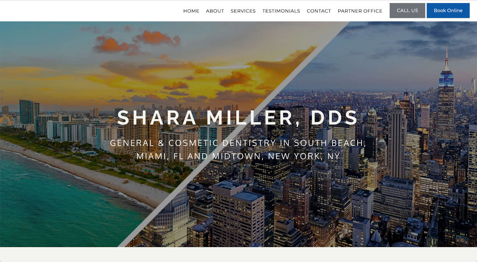 Take full advantage of your navigation like this dental website for Shara Miller DDs has