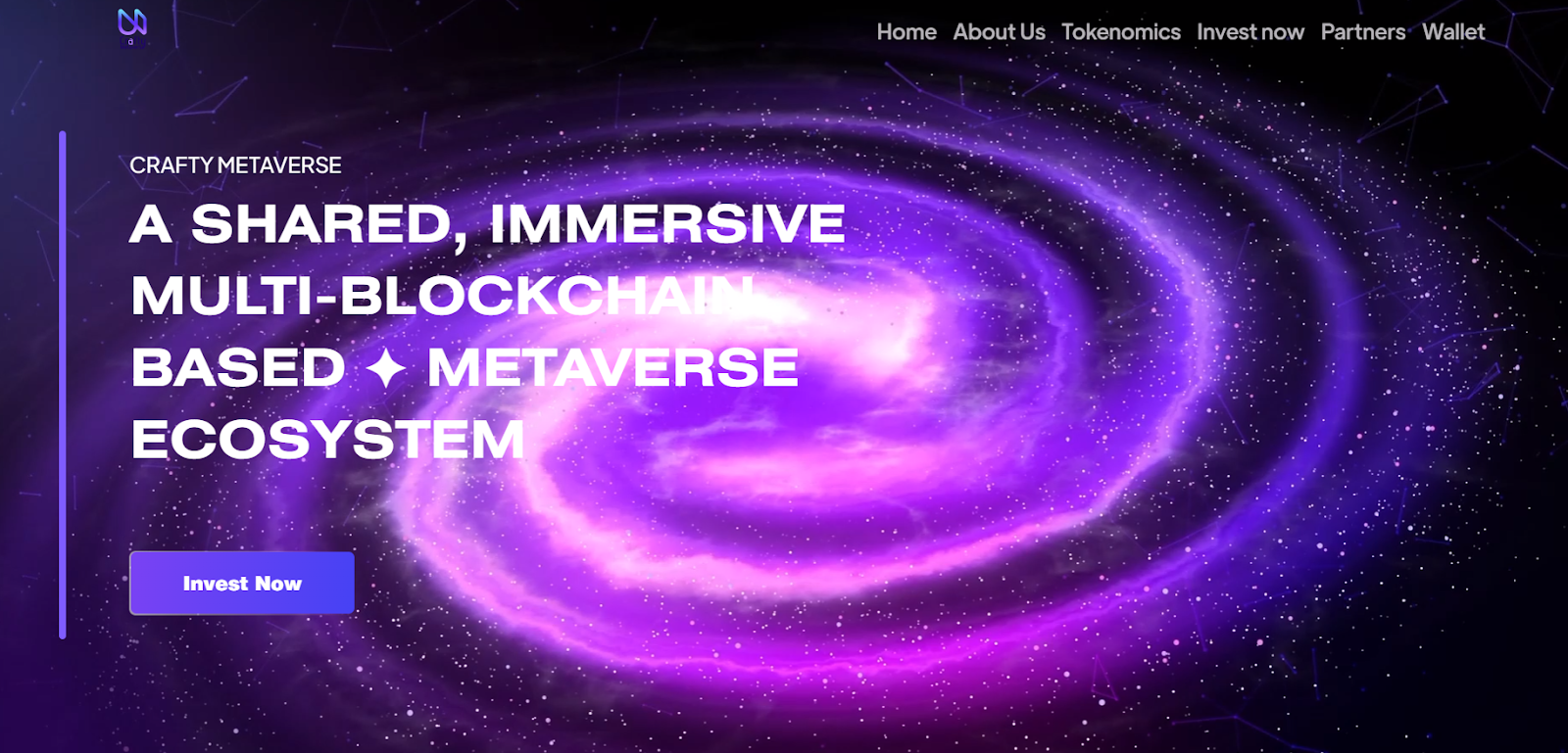 futuristic websites, example from crafty metaverse 
