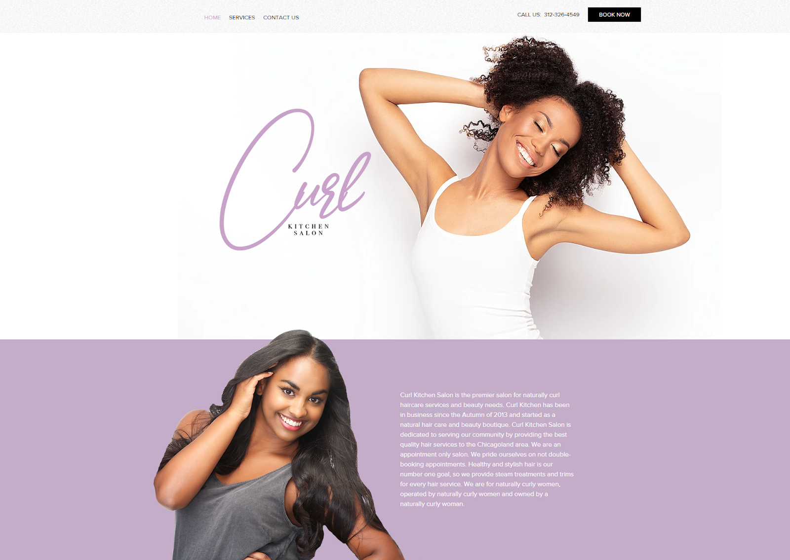 hair salon website, Curl Kitchen