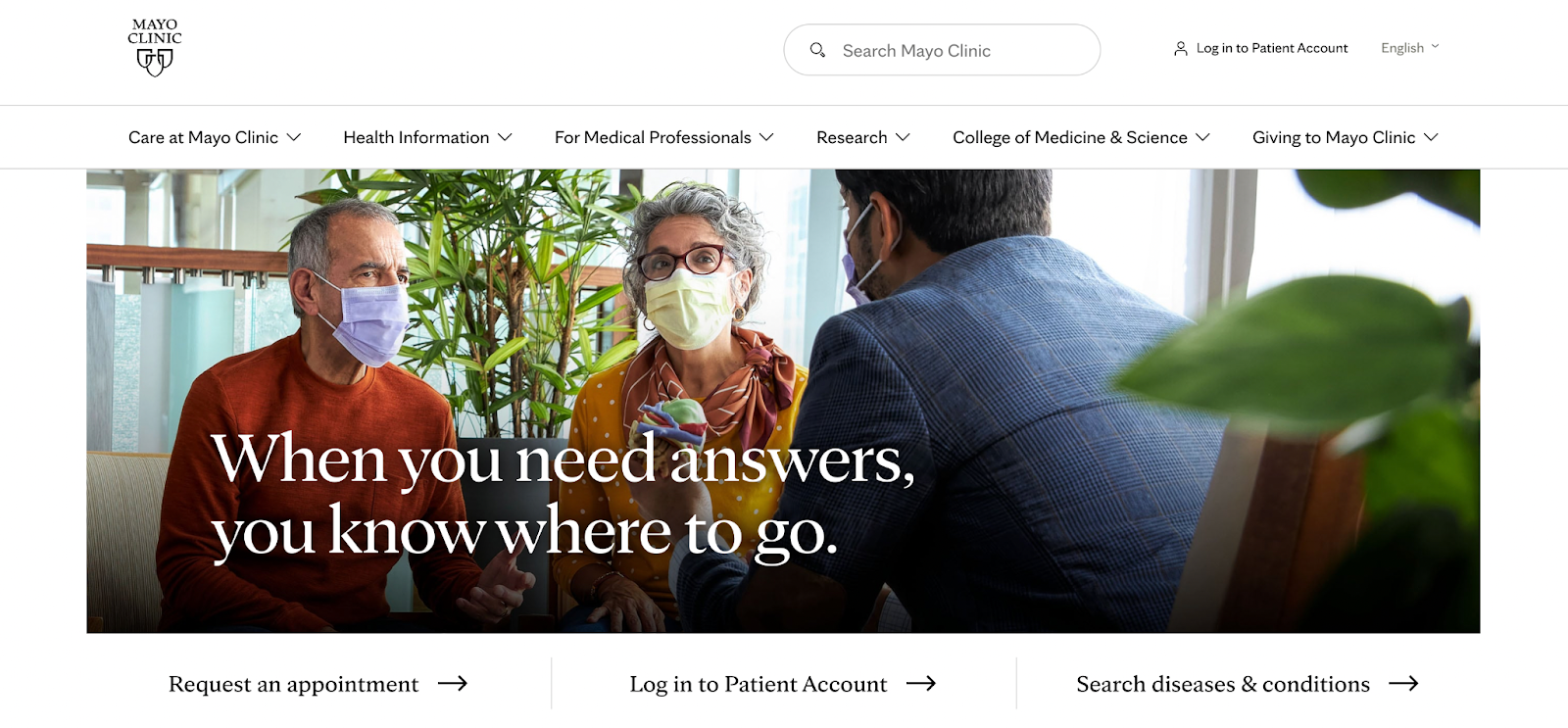 healthcare websites, Mayo Clinic