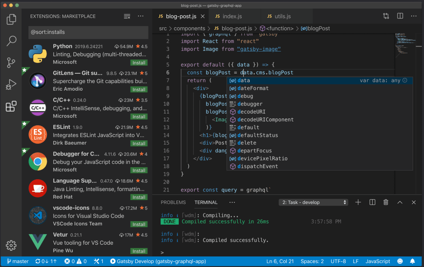 Best JavaScript IDE, Visual Studio Code