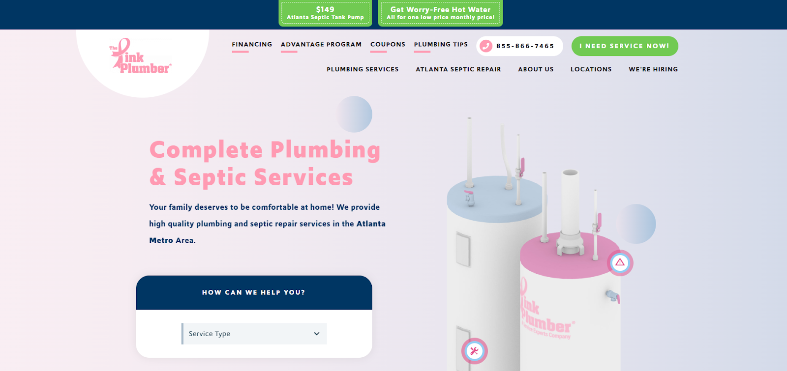 The Pink Plumber website