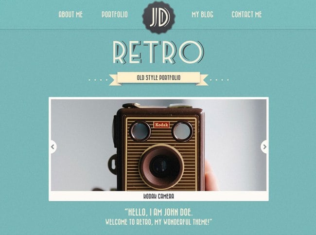 Best Vintage Retro Style WordPress Themes: Retro Portfolio