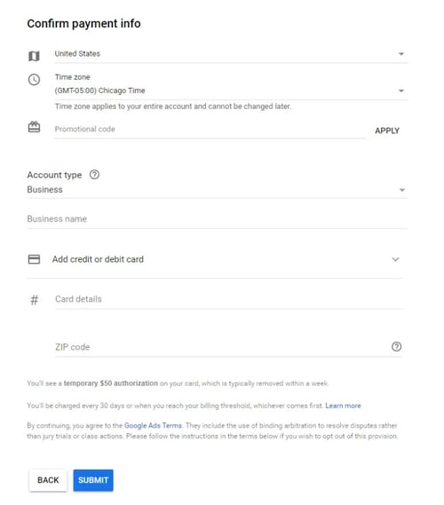 How to Use Google Ads: confirm payment