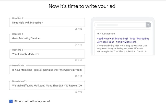 How to Use Google Ads: craft your ad