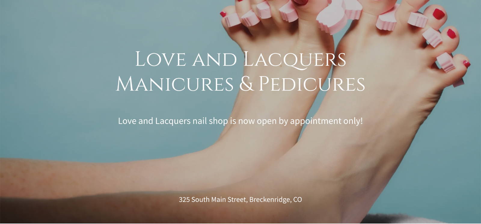 Best nail salon websites, example from Love and Lacquers.