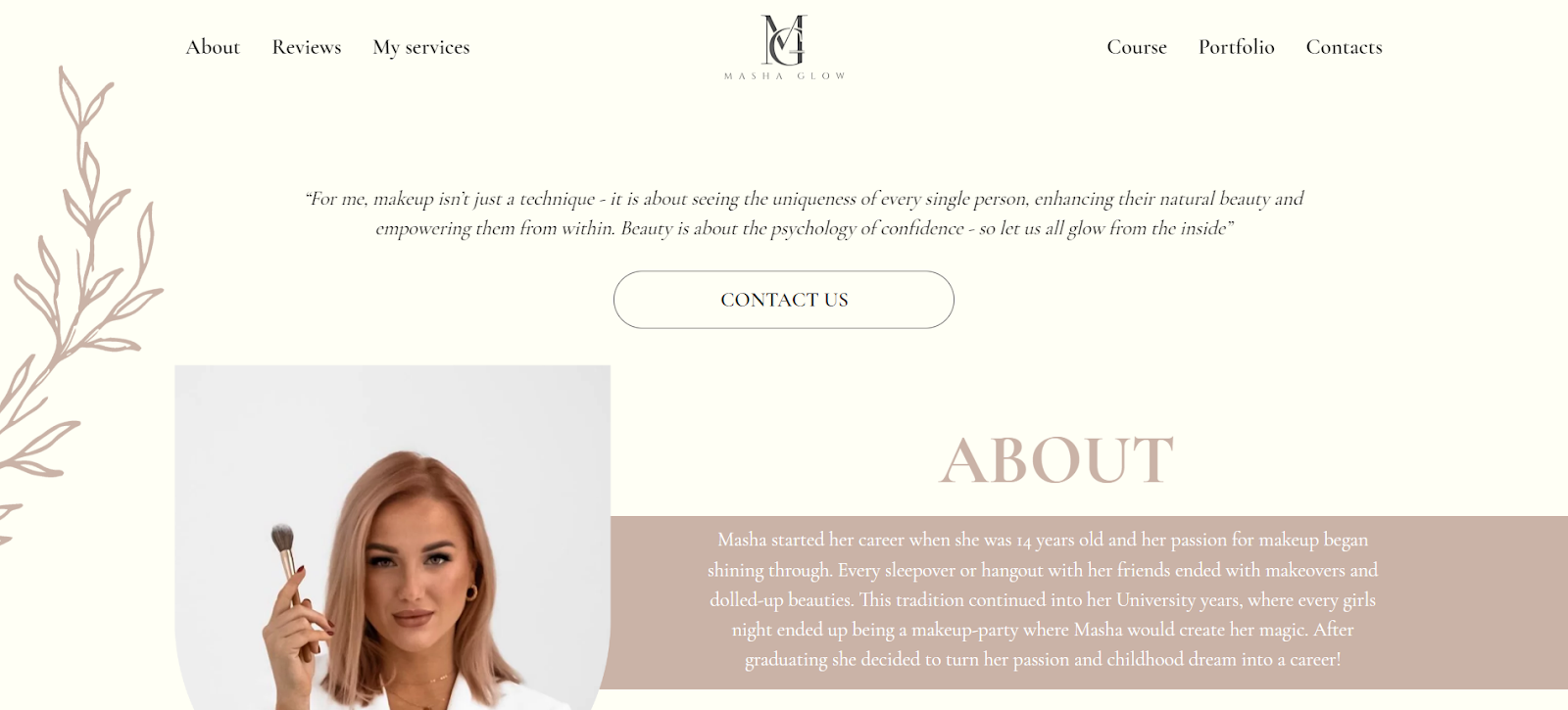 makeup artist website, Masha Glow