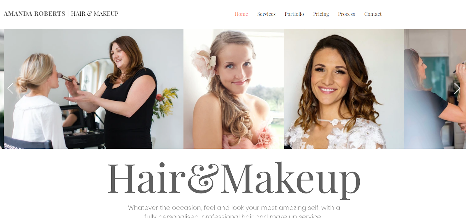 makeup artist website, Amanda Roberts