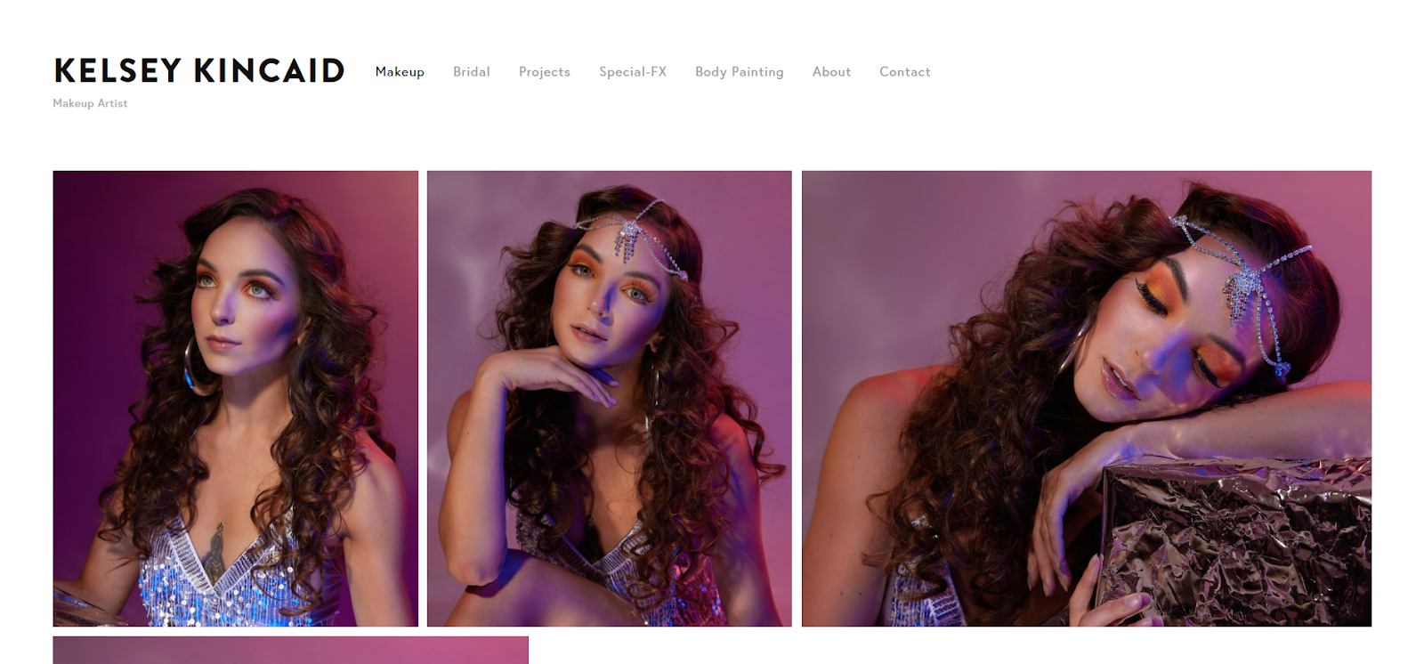 makeup artist website, Kelsey Kincaid