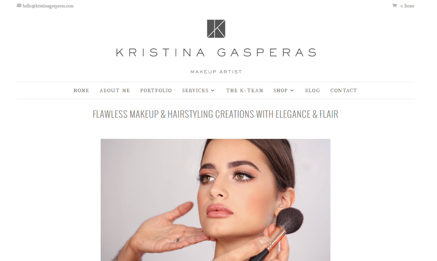 makeup artist website, Kristina Gasperas