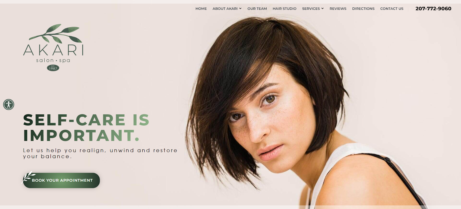 hair salon website, Akari