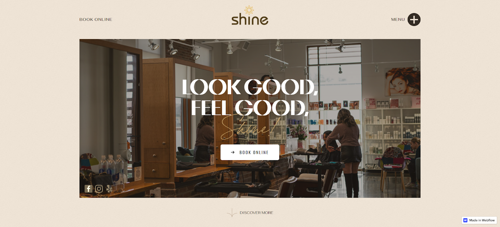 shine the heights hair salon website