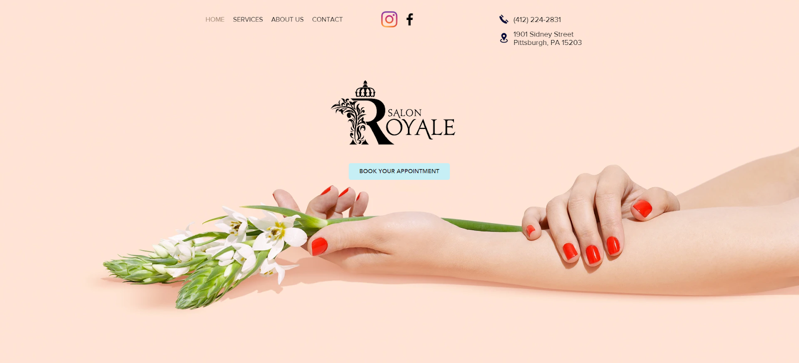 hair salon website, Salon Royale