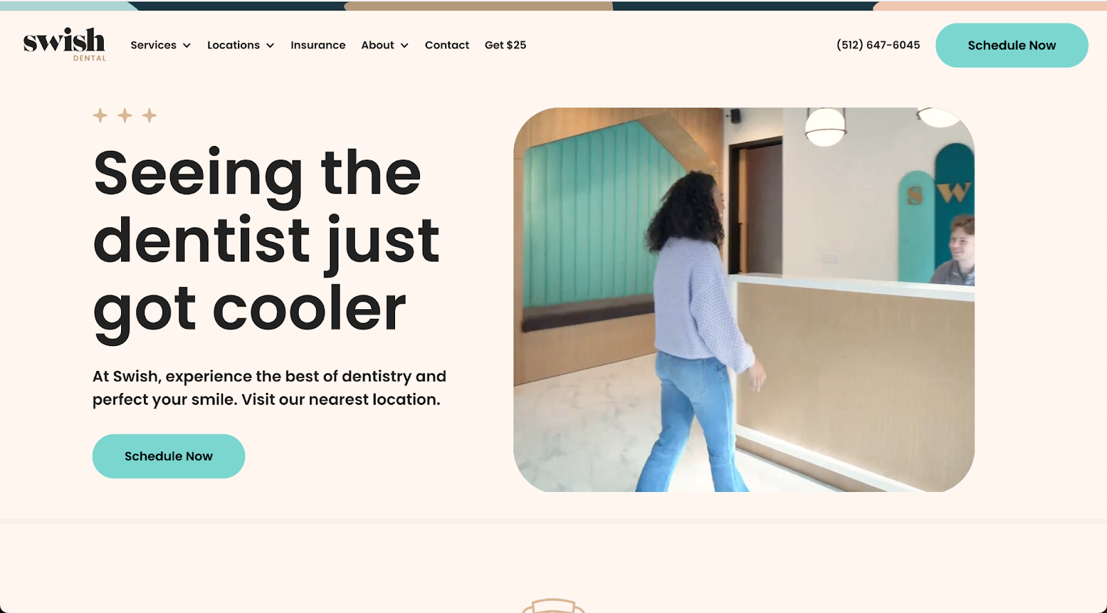 A unique website design for the Swish dental practice can serve as your inspiration for your next dental website project
