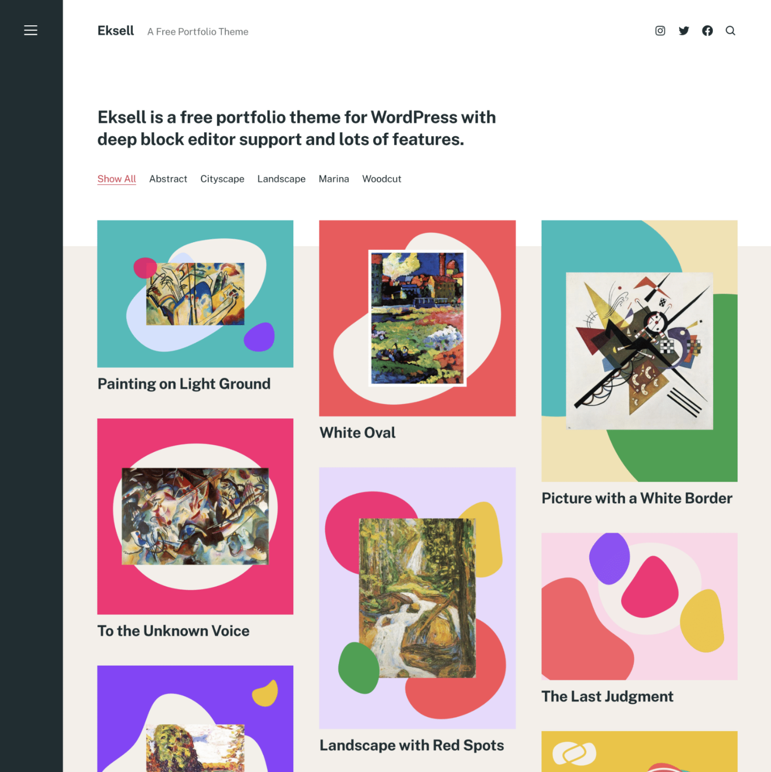 Eksell is a portfolio template that you can use for a blog based on the WordPress platform