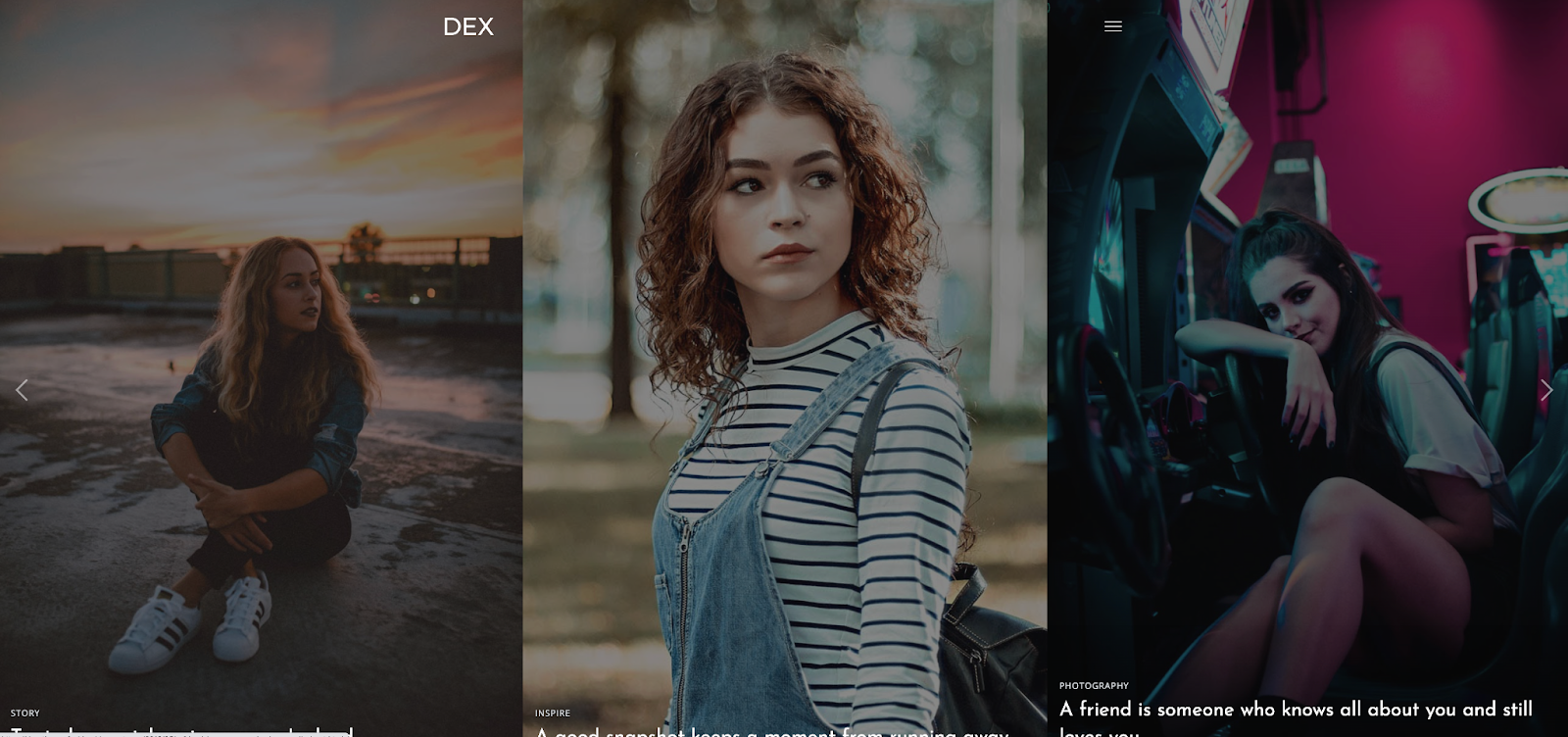 Dex is a great theme choice for writers who use the Blogger content management system