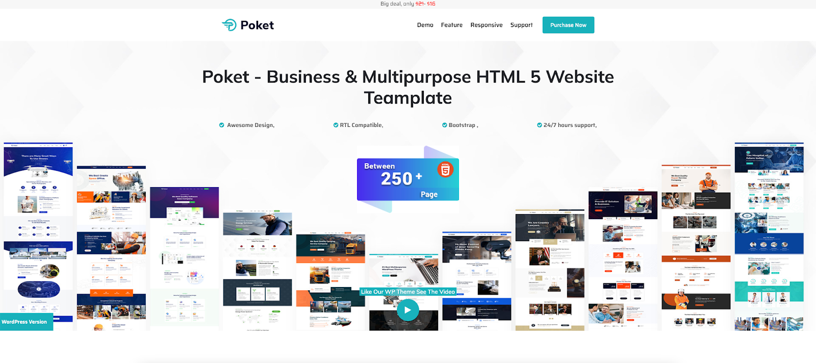 Poket is a website and blog template looks good on any device, large or small