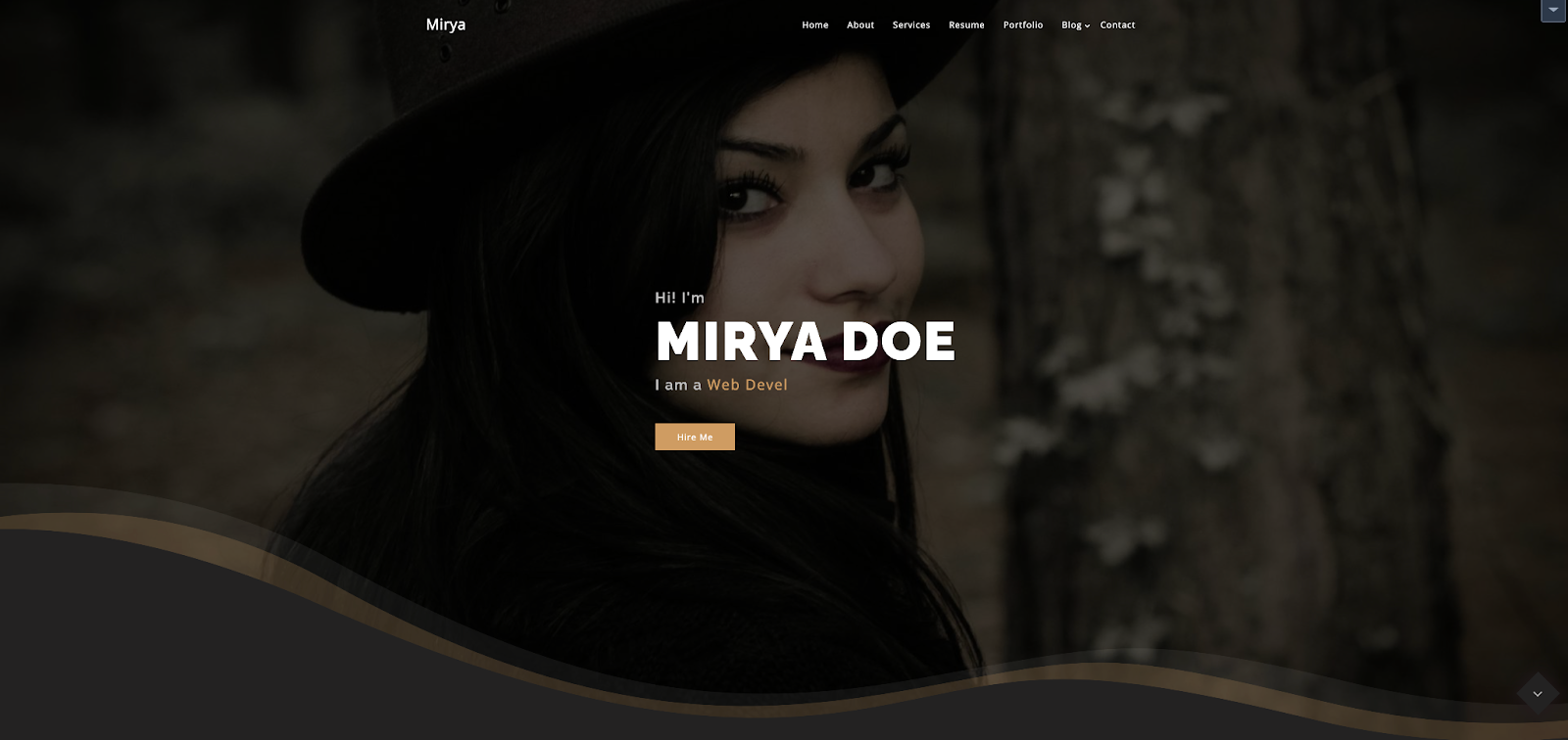 Mirya is a personal portfolio theme for WordPress, but you can also use it to build a blog or business website
