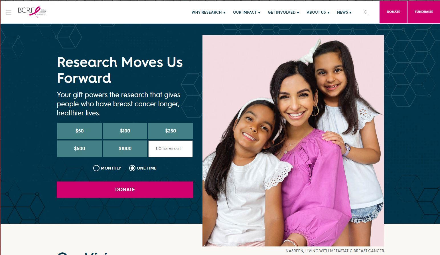 best charity websites, Breast Cancer Research Foundation