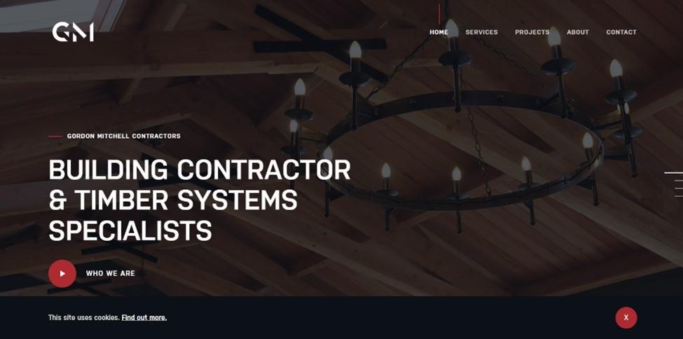 Best construction company website designs, example from Gordon Mitchell Contractors