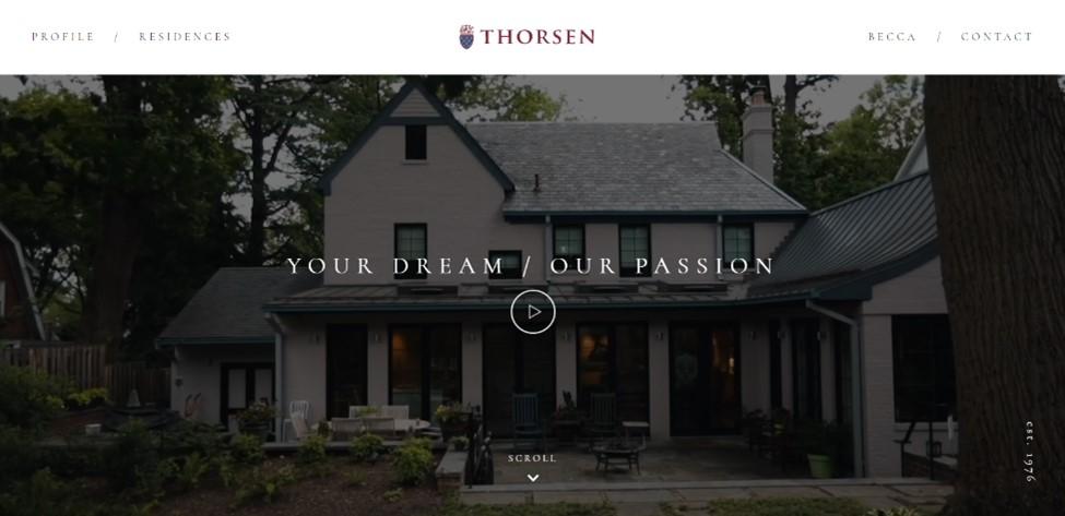 Best construction company website designs, example from Thorsen