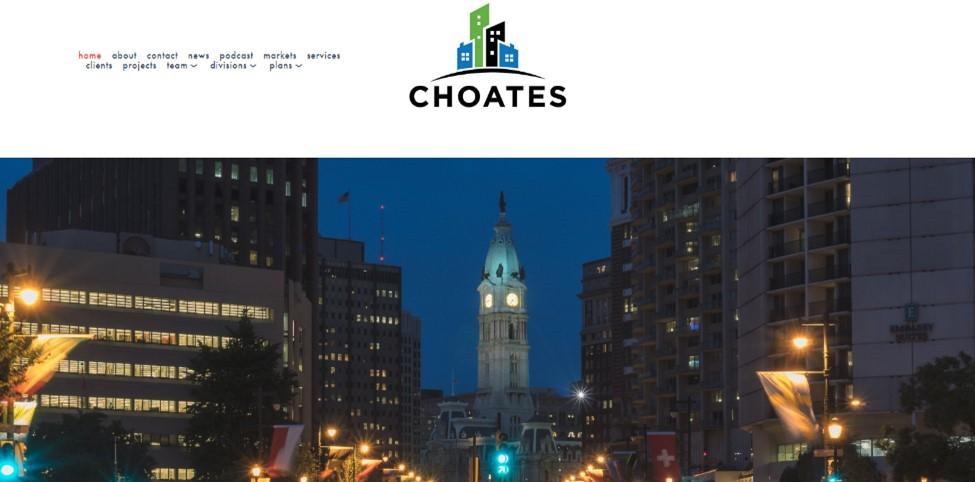 Best construction company website designs, example from Choates