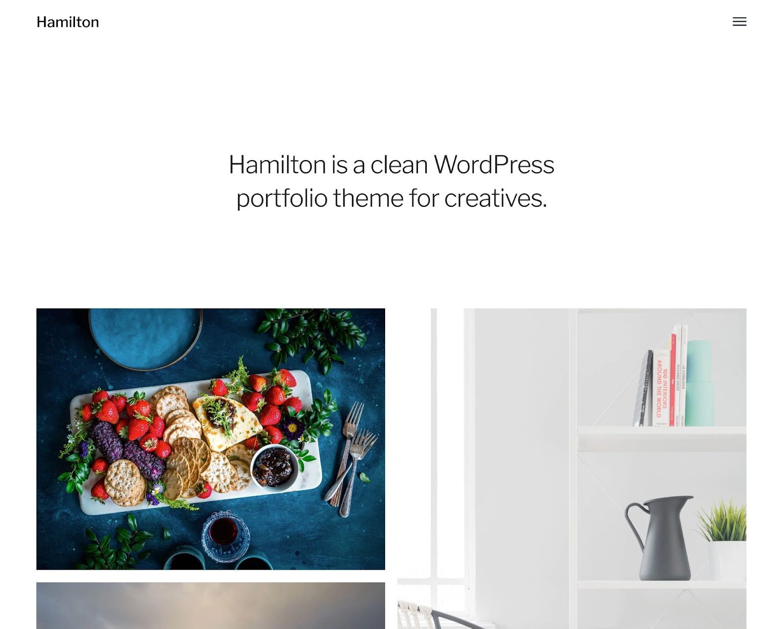 best Wordpress portfolio themes, Hamilton
