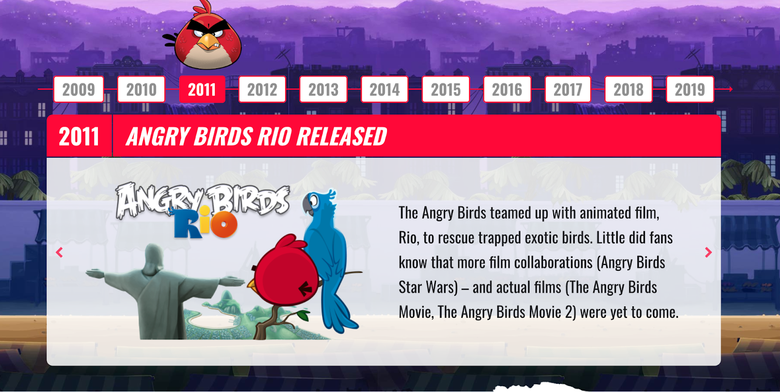 WordPress website examples, Angry Birds