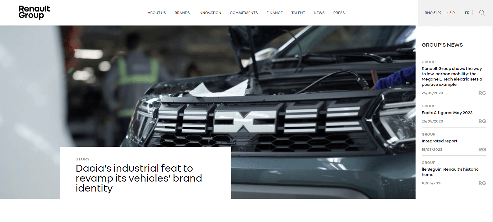 WordPress website examples, Renault Group