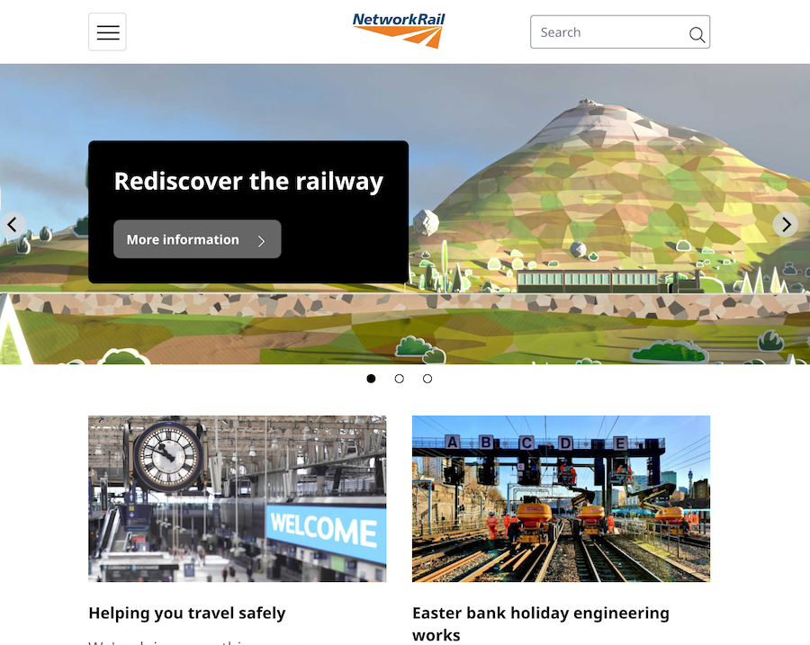WordPress website examples, Network Rail