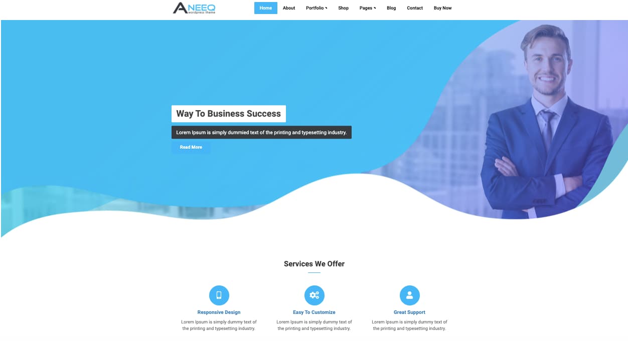 Small business WordPress themes, Aneeq