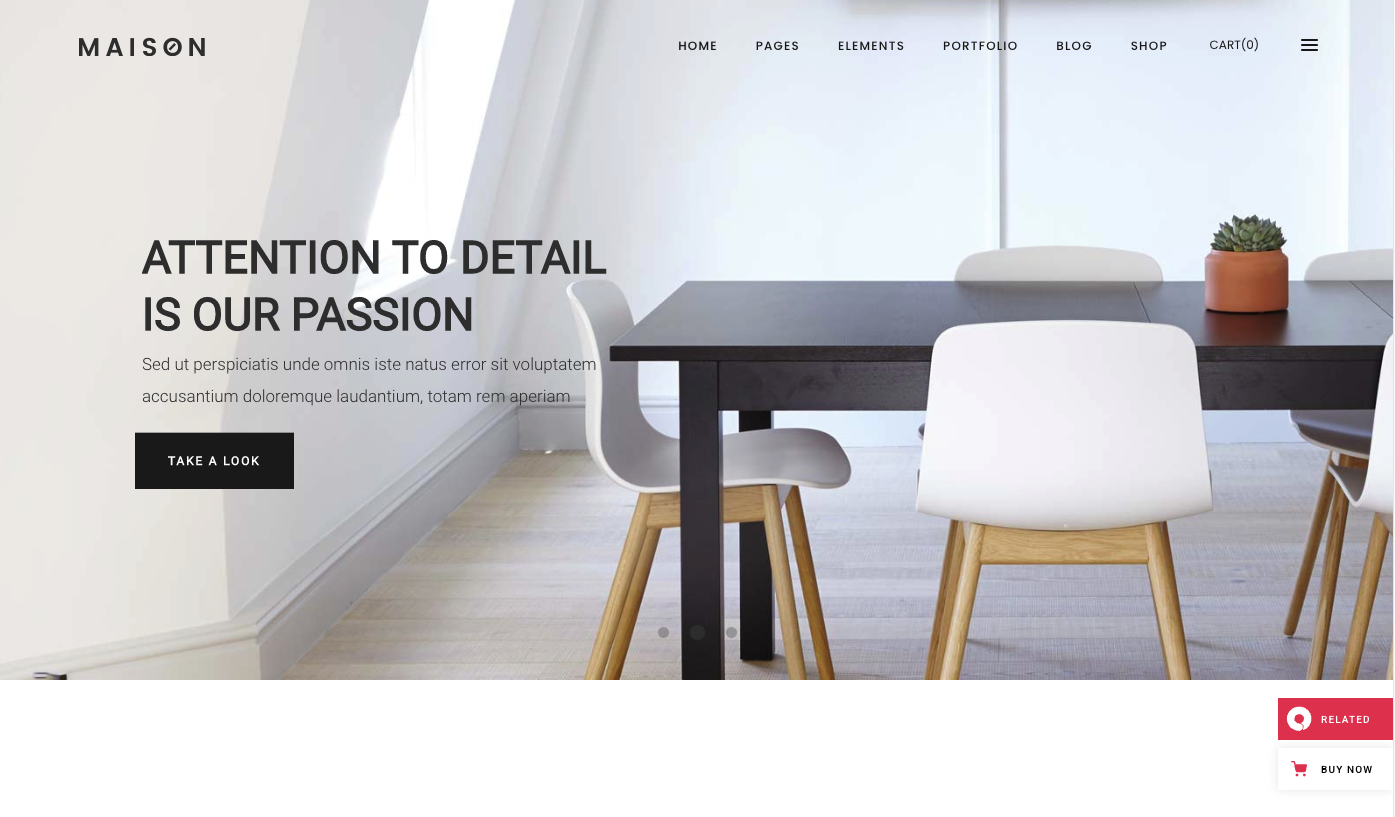 Interior design WordPress theme, Maison