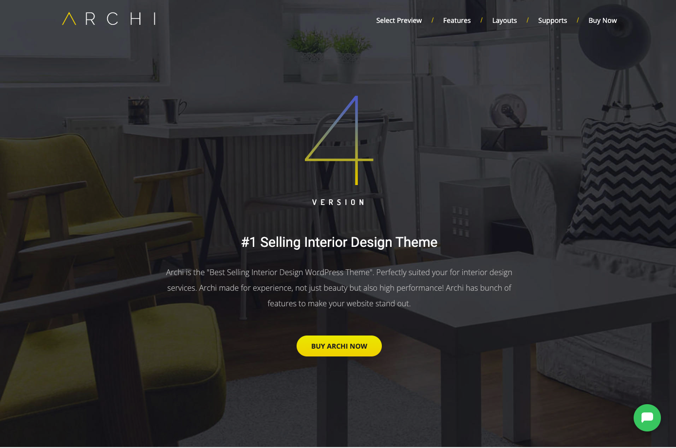 Interior design WordPress theme, Archi