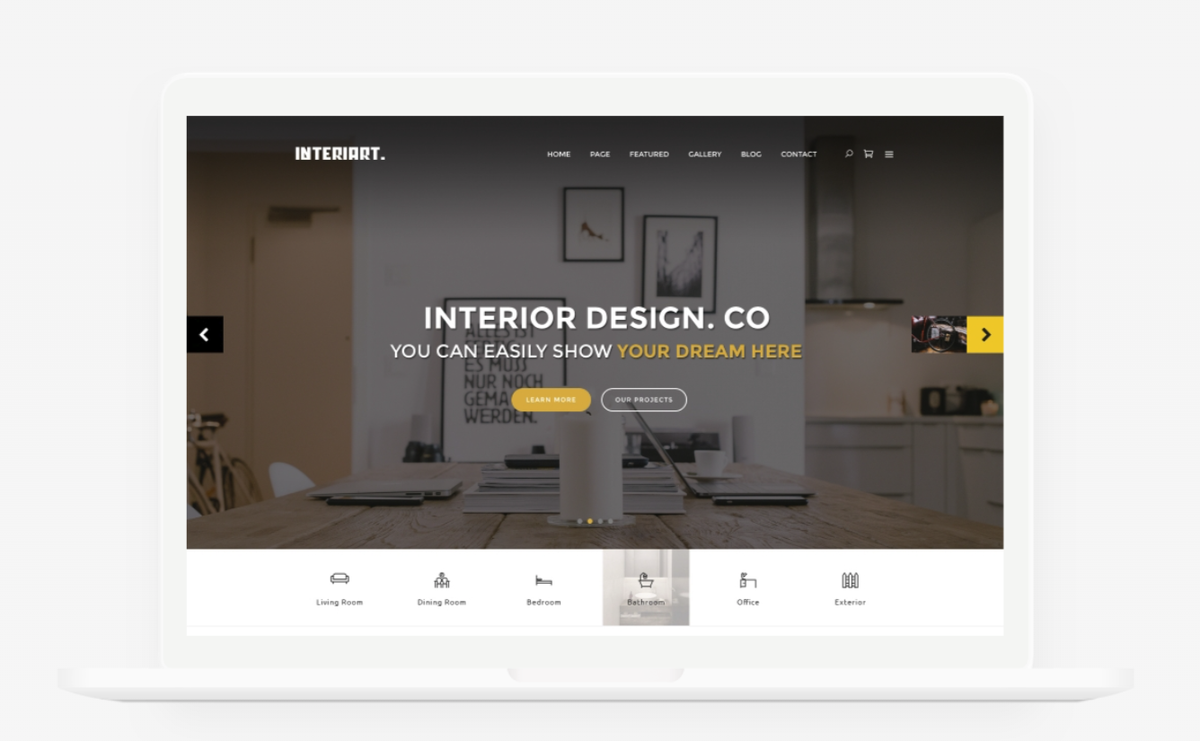 Interior design WordPress theme, InteriArt