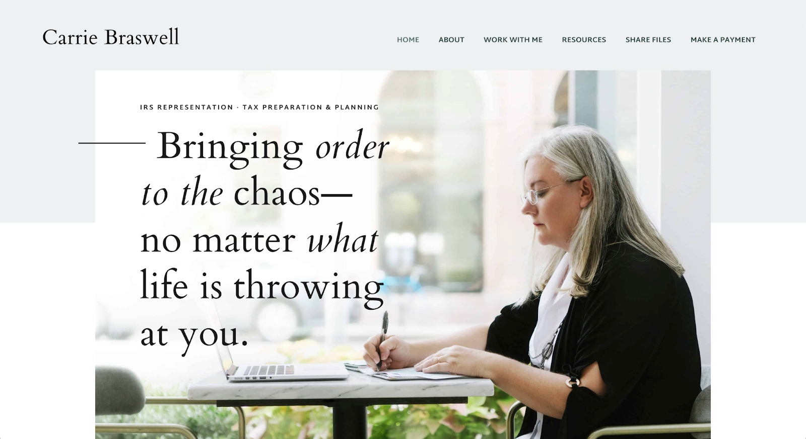 accountant website design, Carrie Braswell