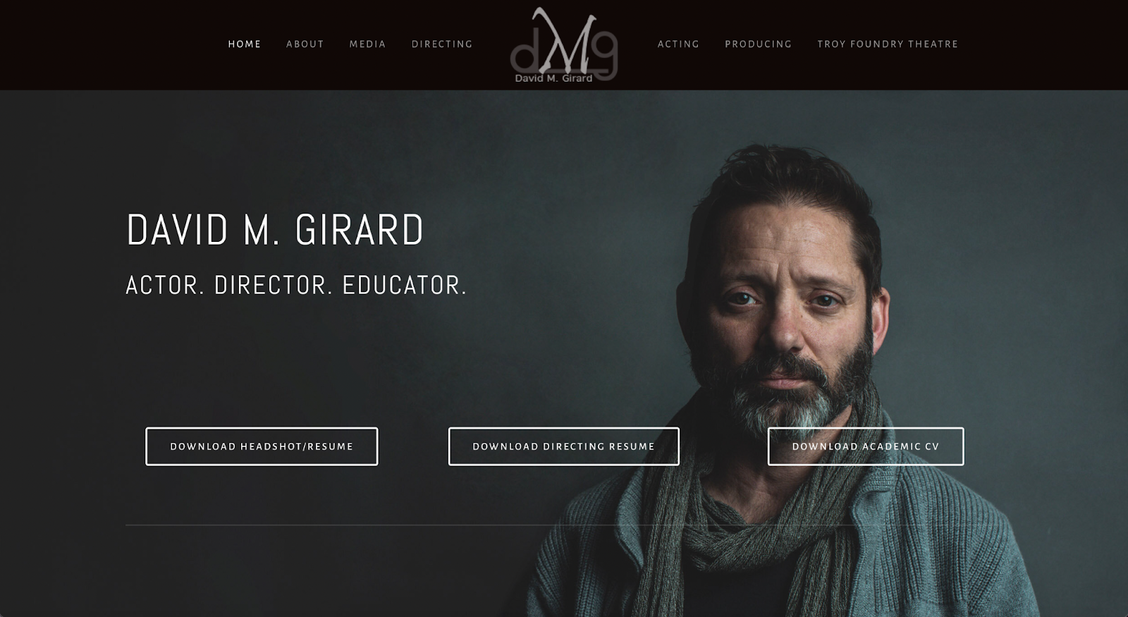 David M. Girard, actor website example