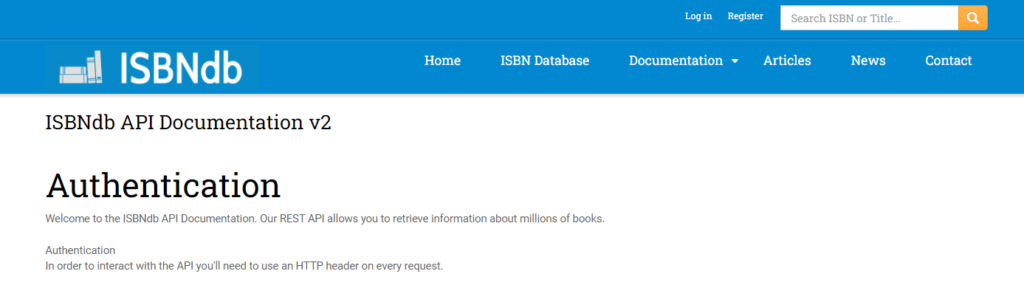 best api books, ISBNdb API