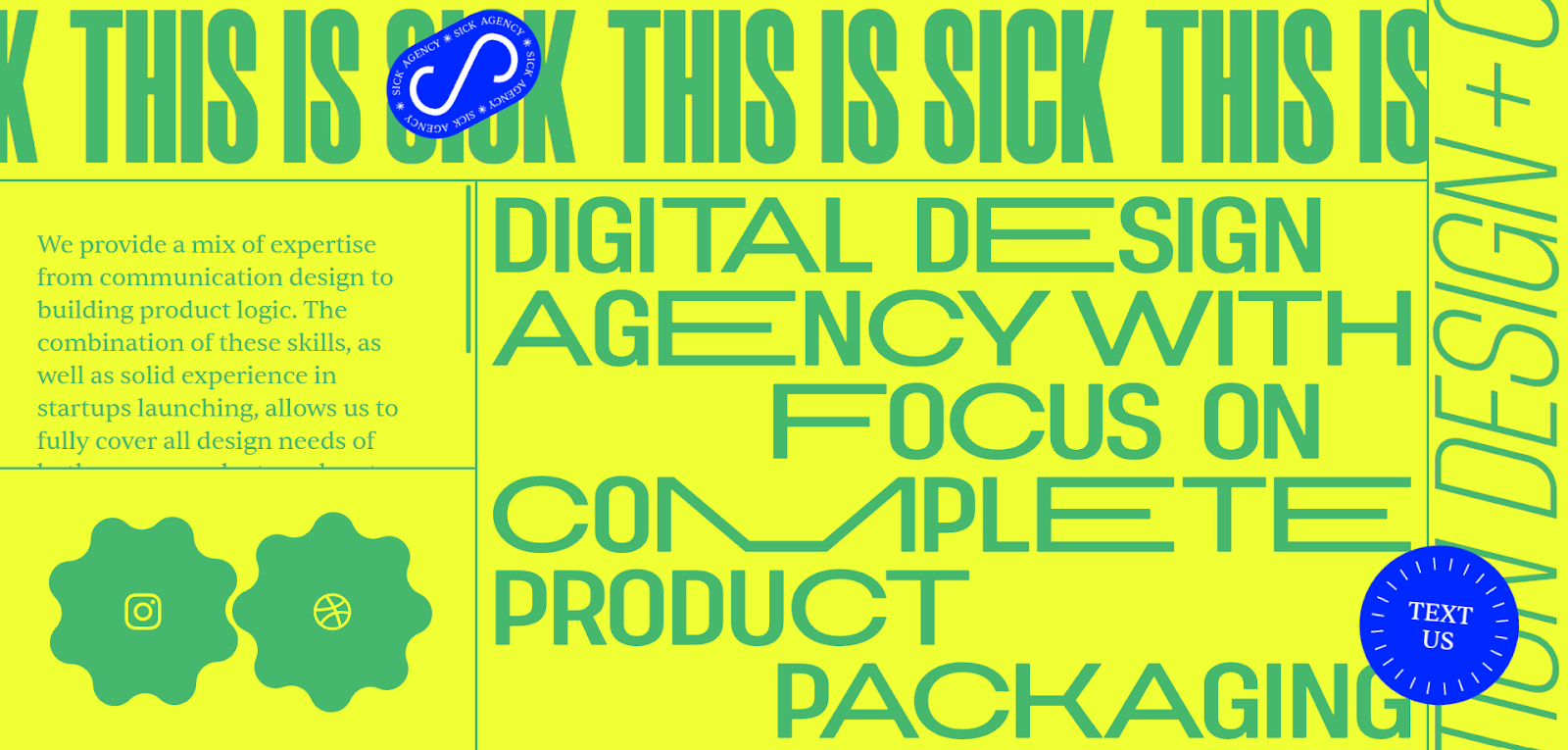 futuristic websites, example from sick agency