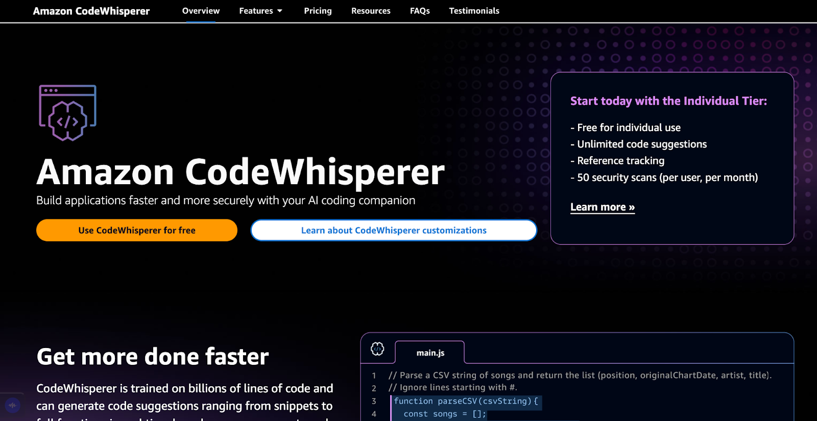 best ai code generator: amazon codewhisperer