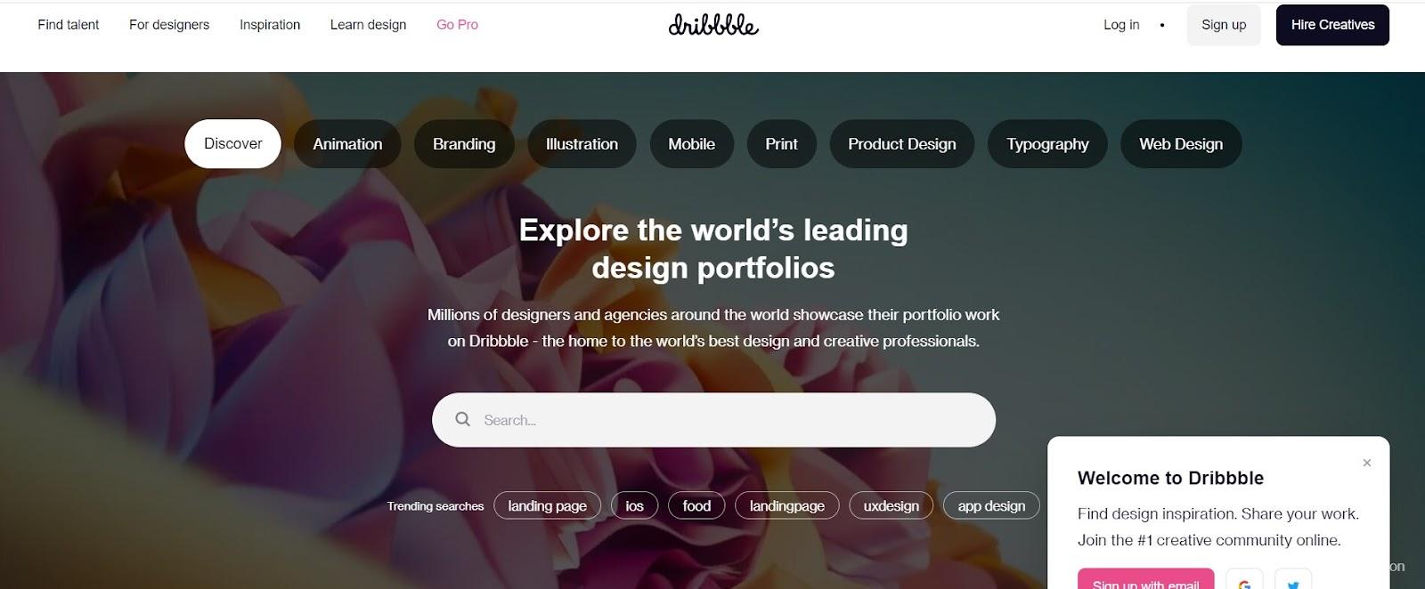 Resources for brand logo inspiration: Dribble