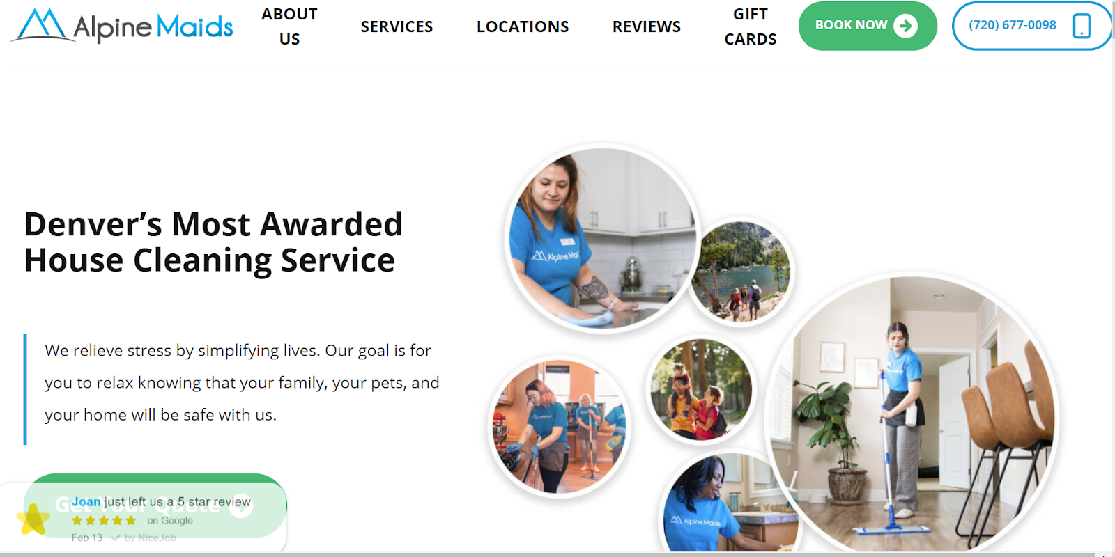 cleaning company websites, Alpine Maids