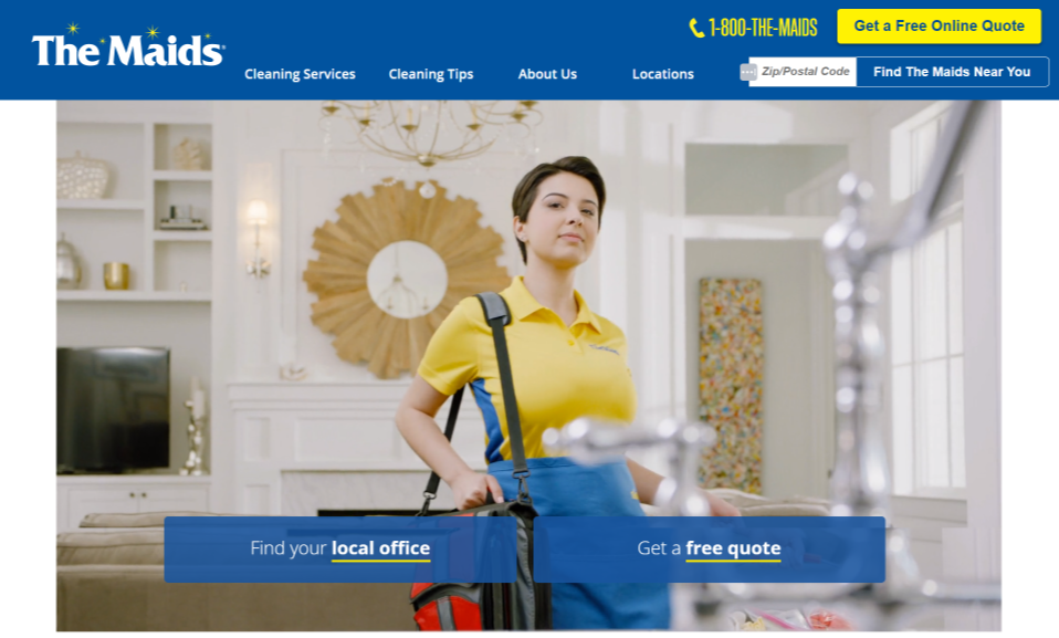 cleaning company websites, The Maids