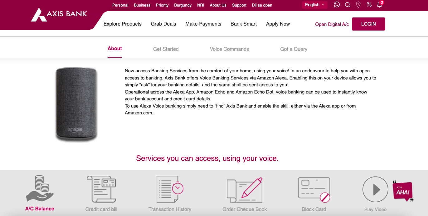 companies using ai for customer service; Axis Bank offers AI-powered voice banking