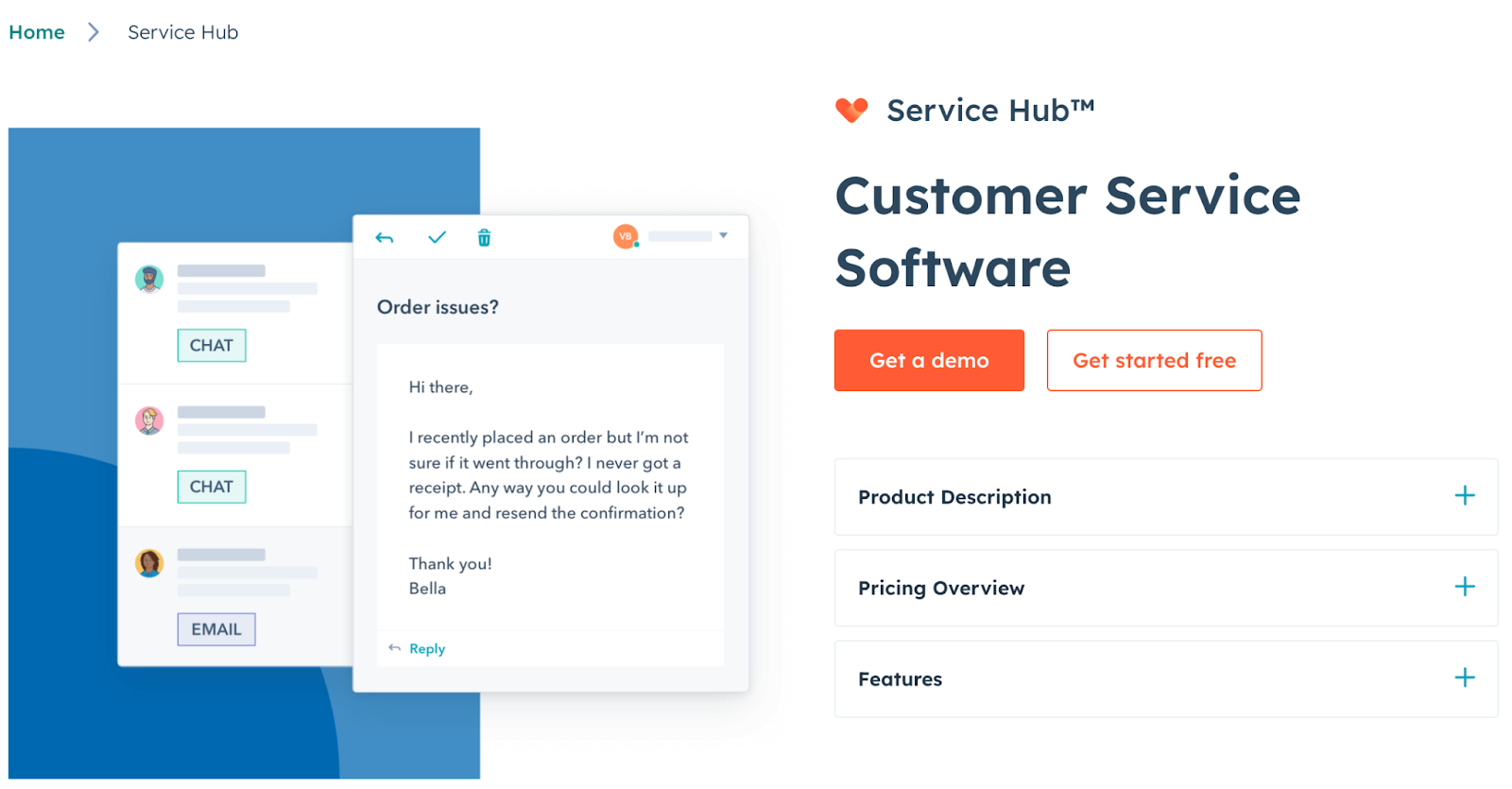 hubspot service software customer experience and service management tool