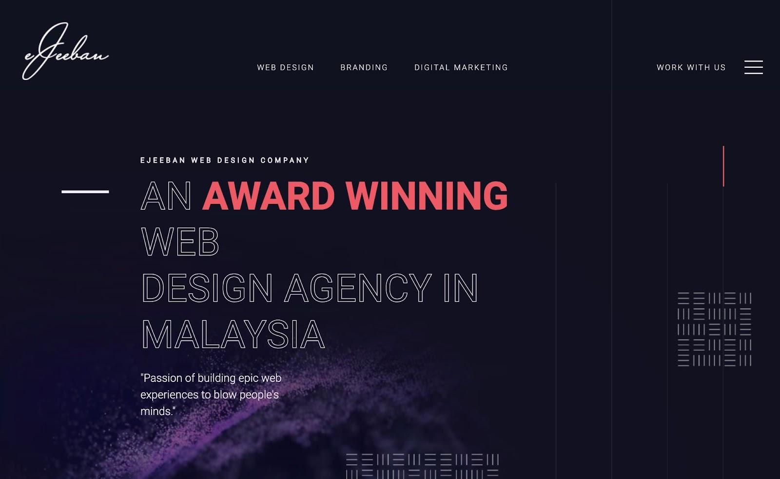 dark website themes, eJeeban Design Agency