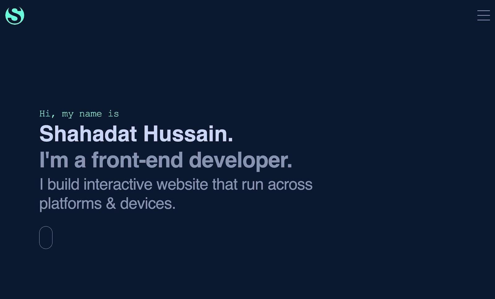 dark website themes, Shahadat Hussain