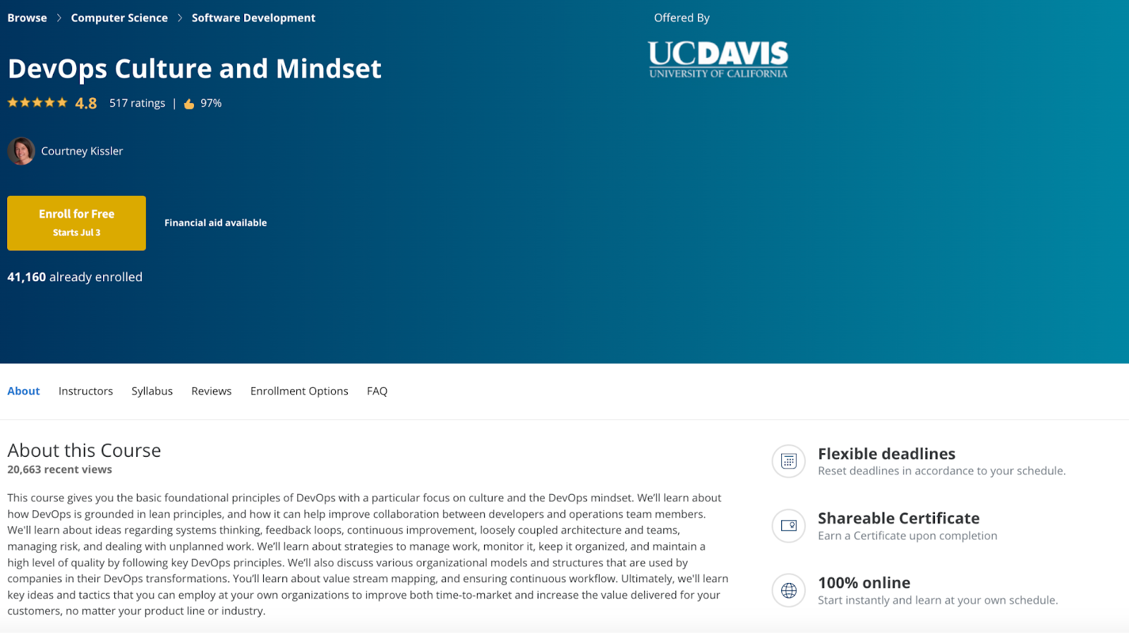 DevOps Culture and Mindset course on Coursera