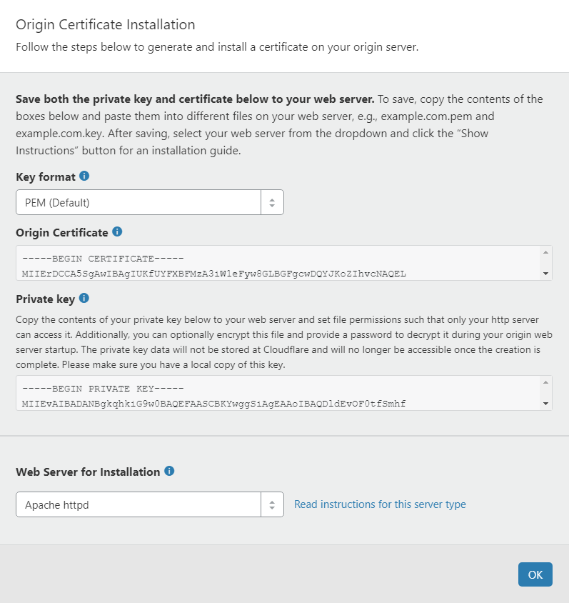 How to Fix a 521 Error: install Cloudflare Origin Certificate on web server