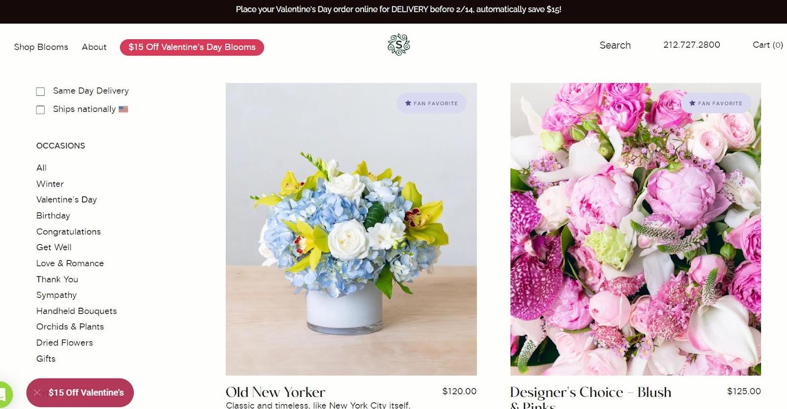  Best florist websites — design example from Scotts Flowers.